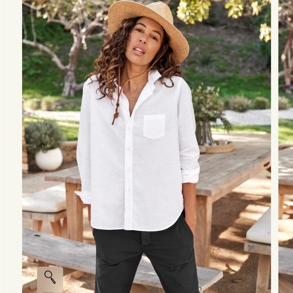 Frank and Eileen relaxed “Eileen” featherweight White Button Up shirt blouse XS - Picture 6 of 9